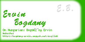 ervin bogdany business card